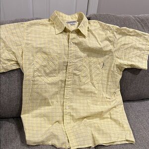 Columbia Men's Yellow Checkered Shirt XL